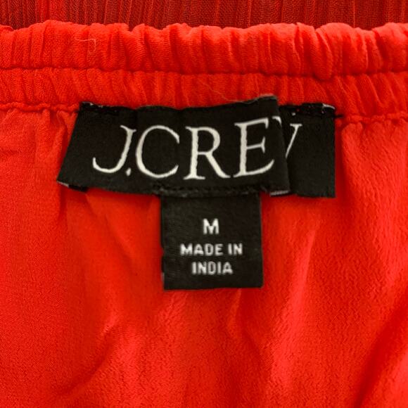 J. Crew Gwyneth Layered Slip Skirt in Red Crinkle Chiffon Size M - Picture 5 of 8